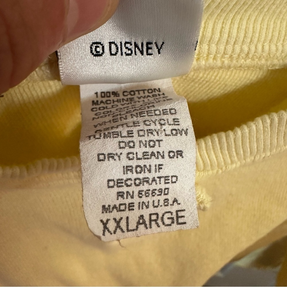 Vtg Disney Winnie the Pooh Embroidered Yellow Long Sleeve Henley XXL Made in USA - Picture 8 of 13